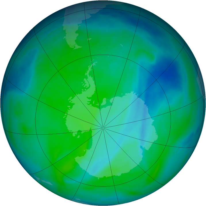 Antarctic ozone map for 19 December 2006